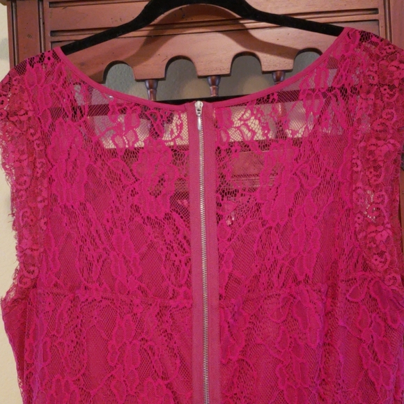 Torrid cranberry red long gorgeous lace dress - Picture 3 of 5